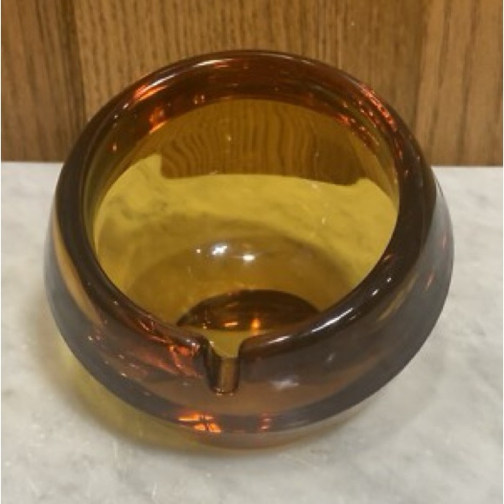 Amber Glass Ashtray